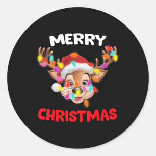 Frohe Weihnachts Rentier Xmas Familie Matching Men Runder Aufkleber