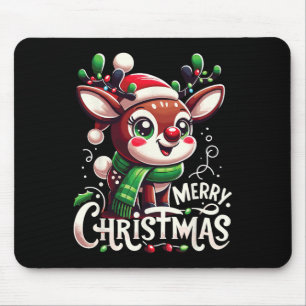 Frohe Weihnachts Rentierbaum Lichter Xmas Familie Mousepad