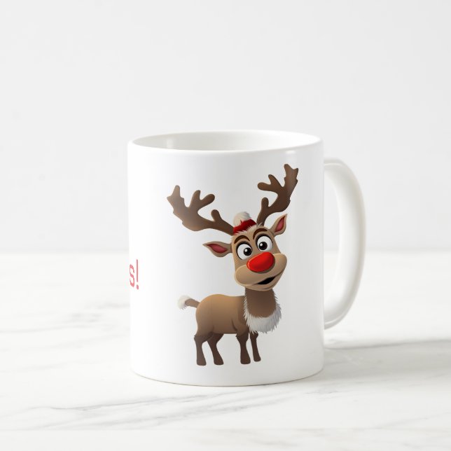 Frohe Weihnachts-Rentiere - Tasse (VorderseiteRechts)