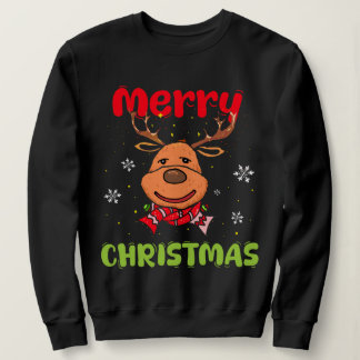 Frohe Weihnachts-Rentierfrauen Männer Funny Famili Sweatshirt