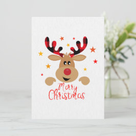 Frohe Weihnachts-Rentierkarte Einladung