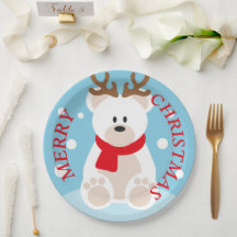 Frohe Weihnachts-Rentierpapier-Platte