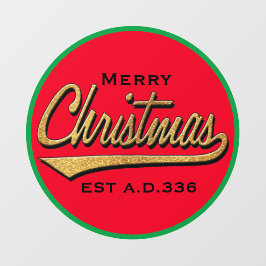 Frohe Weihnachts Retro Round Window Cloning Fensteraufkleber