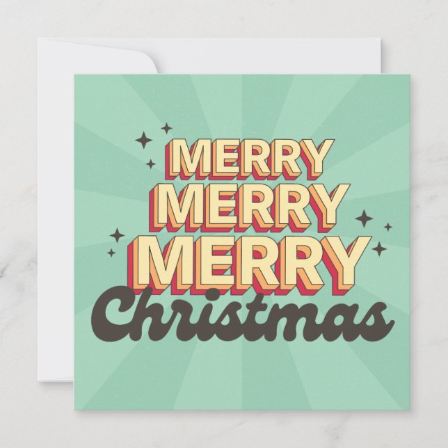 Frohe Weihnachts Retro-Stil Groovittext (Vorderseite)