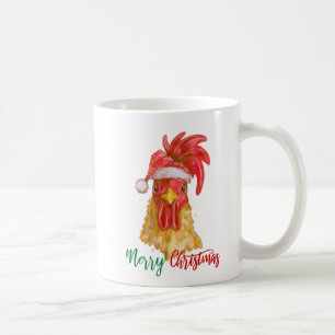 Frohe Weihnachts-Rooster Personalisiert-Kaffee-Tas Kaffeetasse