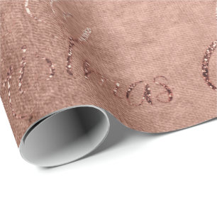 Frohe Weihnachts-Rose Gold Glitzer Script Hütte1 Geschenkpapier