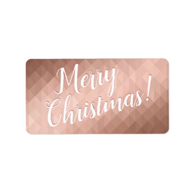 Frohe Weihnachts-Rose Gold minimal Adressaufkleber (Vorne)