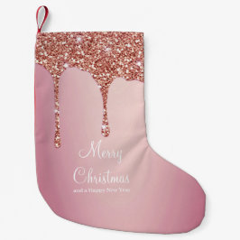 Frohe Weihnachts-Rose Gold Tropfen Glam Girl Kleiner Weihnachtsstrumpf