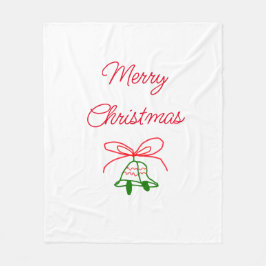 Frohe Weihnachts Rot-Bogen-Grün Glocken stilvoll Fleecedecke