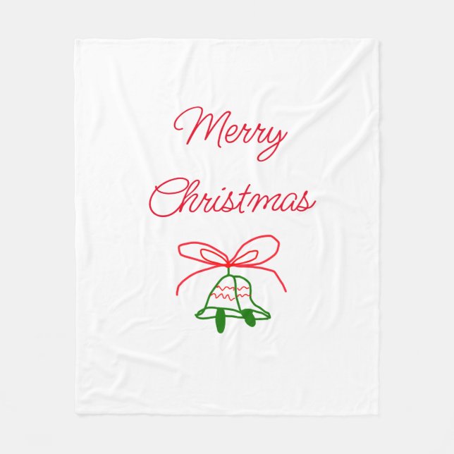 Frohe Weihnachts Rot-Bogen-Grün Glocken stilvoll Fleecedecke (Vorderseite)