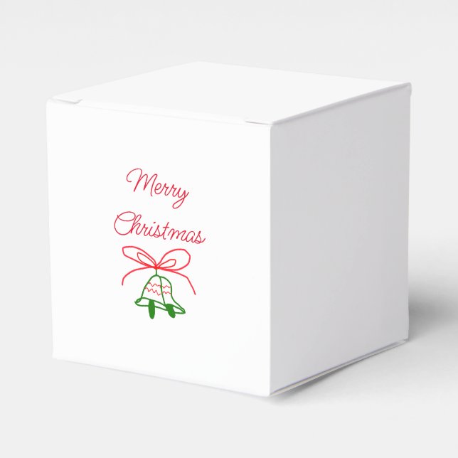 Frohe Weihnachts Rot-Bogen-Grün Glocken stilvoll Geschenkschachtel (Vorderseite)