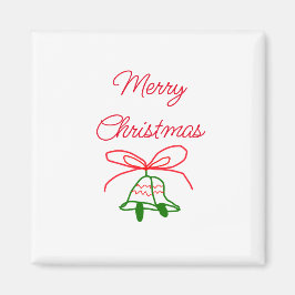 Frohe Weihnachts Rot-Bogen-Grün Glocken stilvoll Magnet