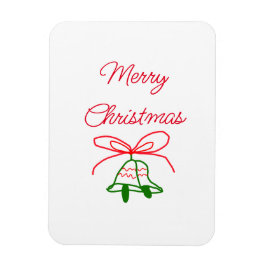 Frohe Weihnachts Rot-Bogen-Grün Glocken stilvoll Magnet