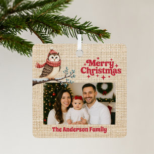 Frohe Weihnachts-Rot-Foto-Ohrfeige Ornament Aus Metall