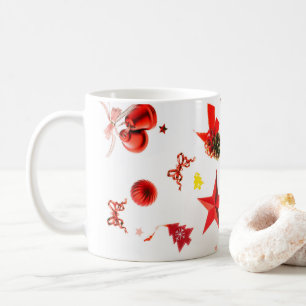 Frohe Weihnachts Rot gemischte Ornamente Kaffeetasse