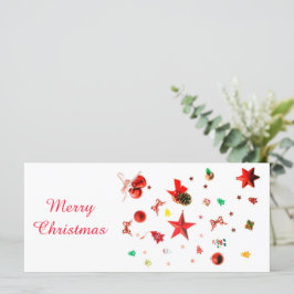 Frohe Weihnachts Rot gemischte Ornamente mit Text