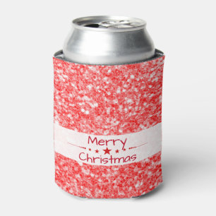 Frohe Weihnachts-Rot-Glitzer Dosenkühler