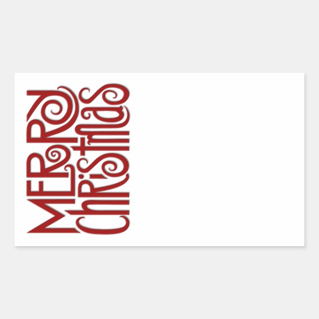 Frohe Weihnachts-Rot-Rectangle-Aufkleber Rechteckiger Aufkleber (Vorderseite)