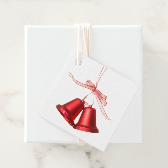 Frohe Weihnachts-Rote Glocke-Dekoration mit Text Geschenkanhänger (Beispiel)