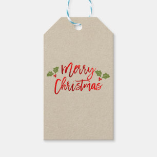 Frohe Weihnachts-Rote Imitate Foil Modern Script K Geschenkanhänger