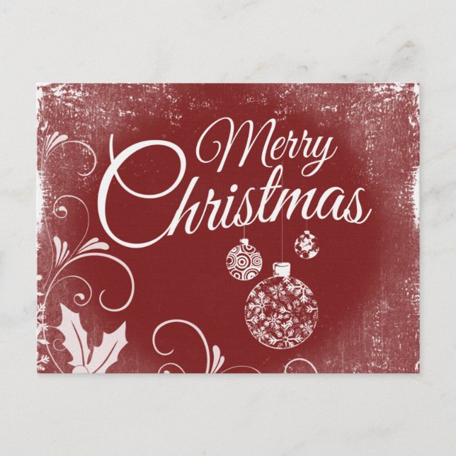 Frohe Weihnachts-rote Magie Feiertagspostkarte (Vorderseite)
