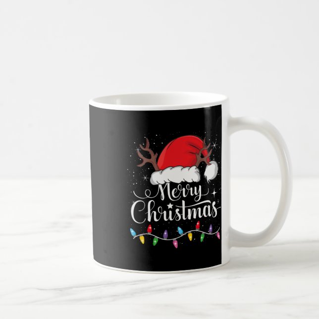 Frohe Weihnachts Rote Weihnachtsmannmütze Reindeer Kaffeetasse (Rechts)