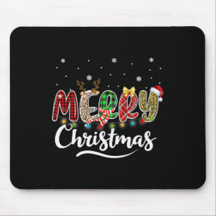 Frohe Weihnachts Rote Weihnachtsmannmütze Reindeer Mousepad