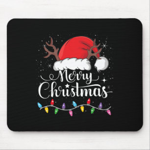 Frohe Weihnachts Rote Weihnachtsmannmütze Reindeer Mousepad