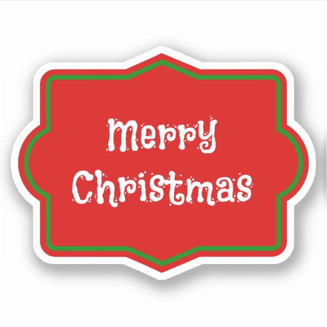 Frohe Weihnachts-rotes Banner, weißer Text Aufkleber (Vorderseite)