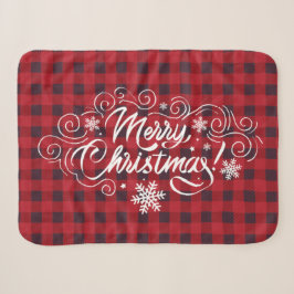 Frohe Weihnachts Rotes Buffalo Kariert Sherpadecke