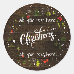 Frohe Weihnachts-Round-Sticker Runder Aufkleber