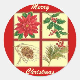 Frohe Weihnachts-Round-Sticker Runder Aufkleber