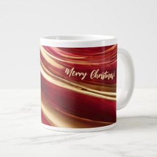 Frohe Weihnachts-Ruby Rot und Gold- Jumbo-Tasse