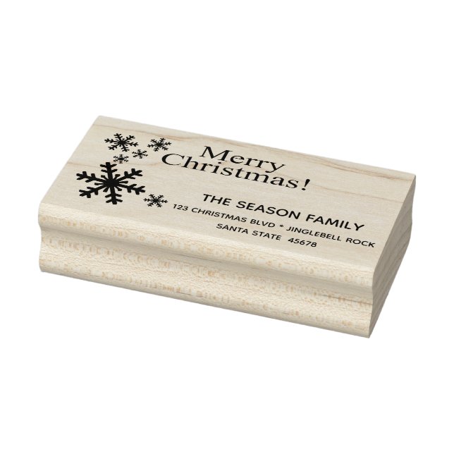 Frohe Weihnachts-Rücksendeadresse Gummistempel (Stempel)