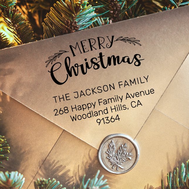 Frohe Weihnachts-Rücksendeadresse Permastempel (Von Creator hochgeladen)