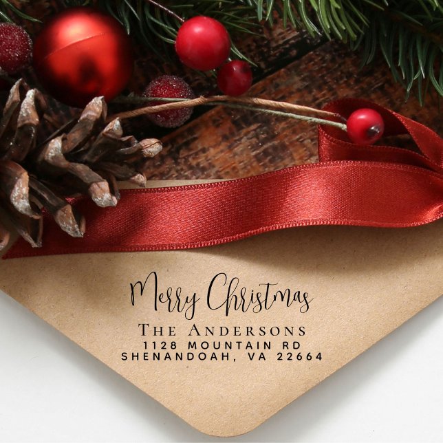 Frohe Weihnachts-Rücksendeadresse Permastempel (Von Creator hochgeladen)