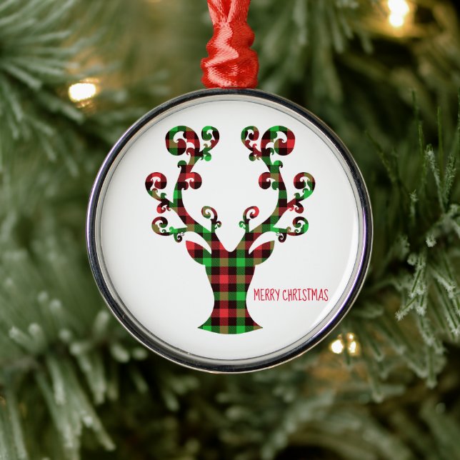 Frohe Weihnachts-Runde Ornament-Deer Ornament Aus Metall (Baum)
