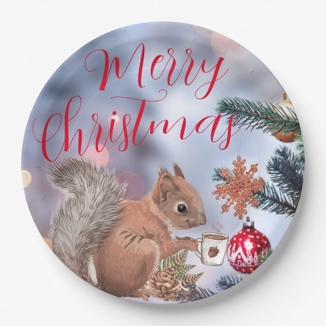 Frohe Weihnachts-Runde Teller (Vorderseite)
