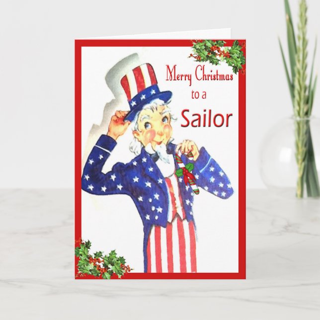 Frohe Weihnachts-Sailor-Karte Feiertagskarte (Vorderseite)