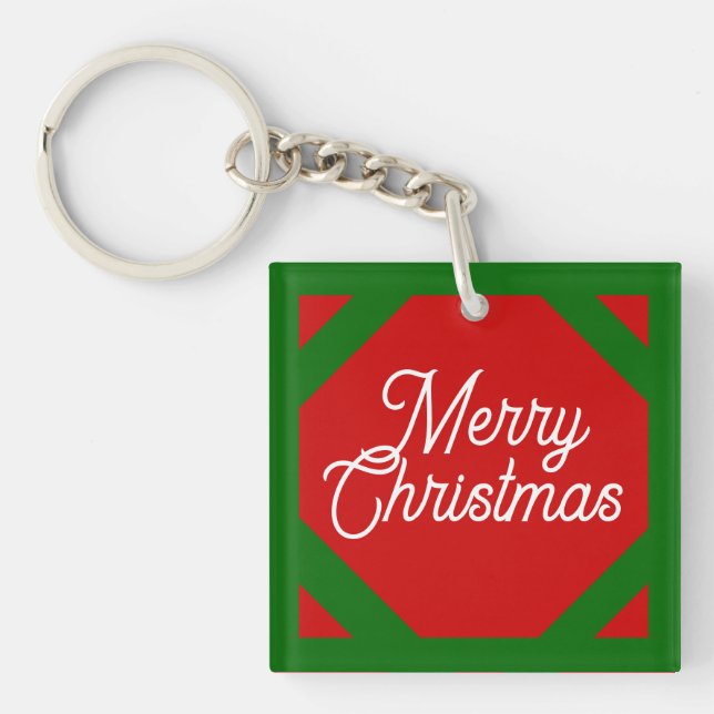 Frohe Weihnachts-Schlüsselanhänger Schlüsselanhänger (Vorderseite)