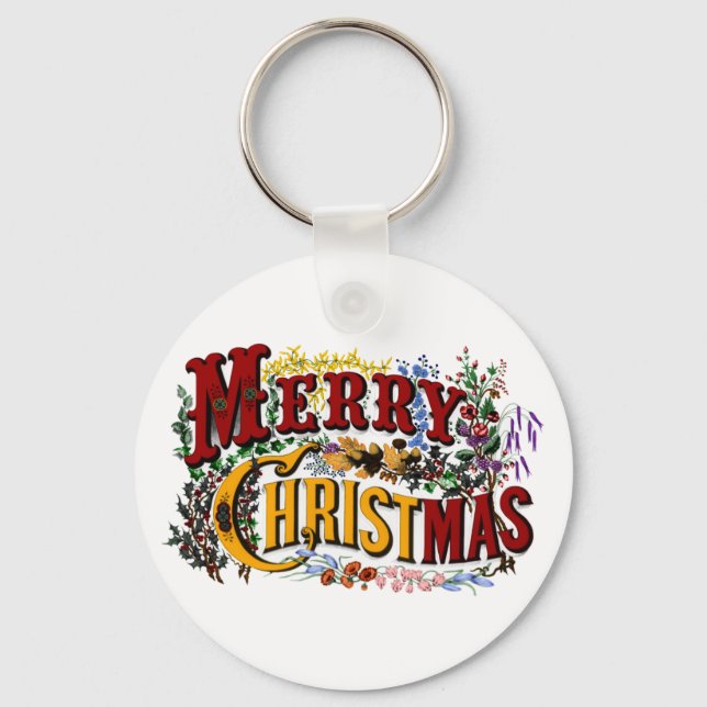 Frohe Weihnachts-Schlüsselanhänger Schlüsselanhänger (Vorderseite)