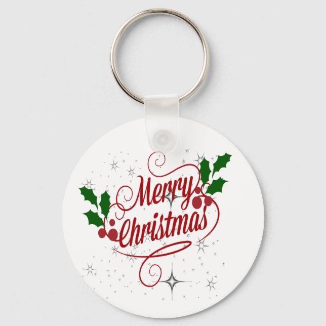 Frohe Weihnachts-Schlüsselanhänger Schlüsselanhänger (Vorderseite)