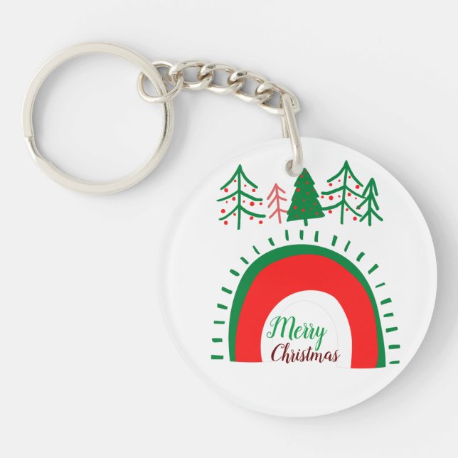 Frohe Weihnachts-Schlüsselanhänger Schlüsselanhänger (Vorderseite)