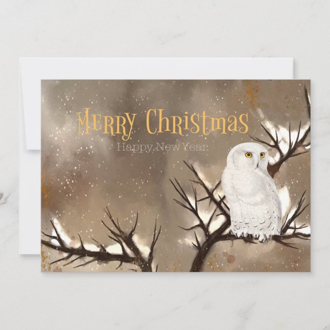Frohe Weihnachts-Schneeauwl Feiertagskarte (Vorderseite)
