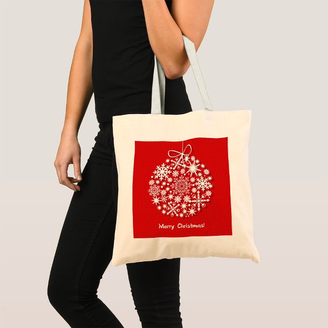 Frohe Weihnachts-Schneeflocke Tote-Tasche Tragetasche (Von Creator hochgeladen)