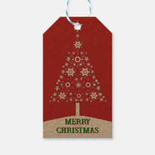 Frohe Weihnachts-Schneeflocke-Tree-Geschenk-Tag Geschenkanhänger