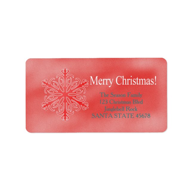 Frohe Weihnachts-Schneeflocke Weihnachtsadresse Et Adressaufkleber (Vorne)