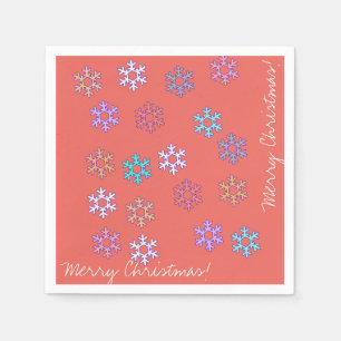 Frohe Weihnachts-Schneeflocken Papier Napkin Serviette
