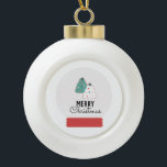 Frohe Weihnachts-Schneeglobe-Cookie Keramik Kugel-Ornament<br><div class="desc">Weihnachts Weihnachtsschmuck - Weihnachtsbaum Schneeglobe Weihnachtskekse</div>