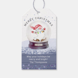 Frohe Weihnachts-Schneeglobe Wasserfarbengenom Geschenkanhänger